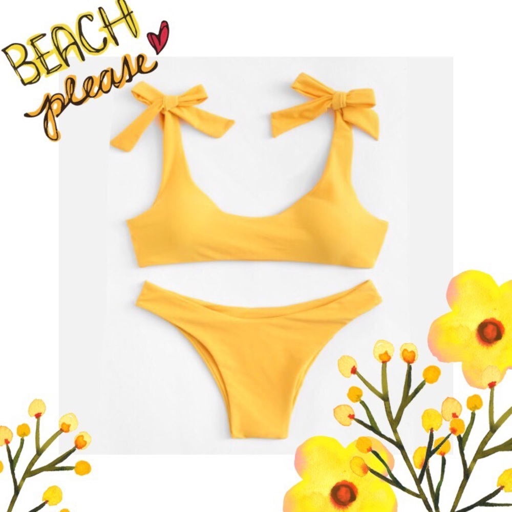 Gold Tie Strap Bikini
